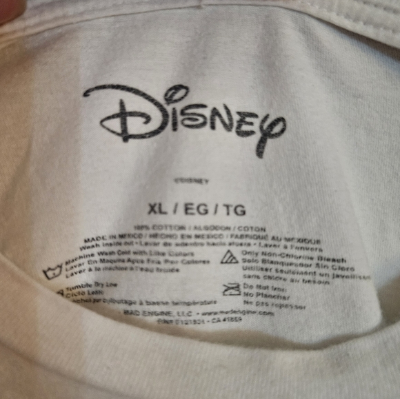 Disney White Mickey Mouse Men's T-Shirt w/Graphics on Front & Back size XL - Picture 5 of 5
